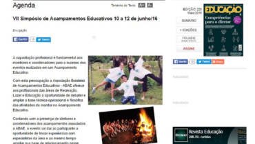 Revista Educação divulga o VII Simpósio de Acampamentos Educativos